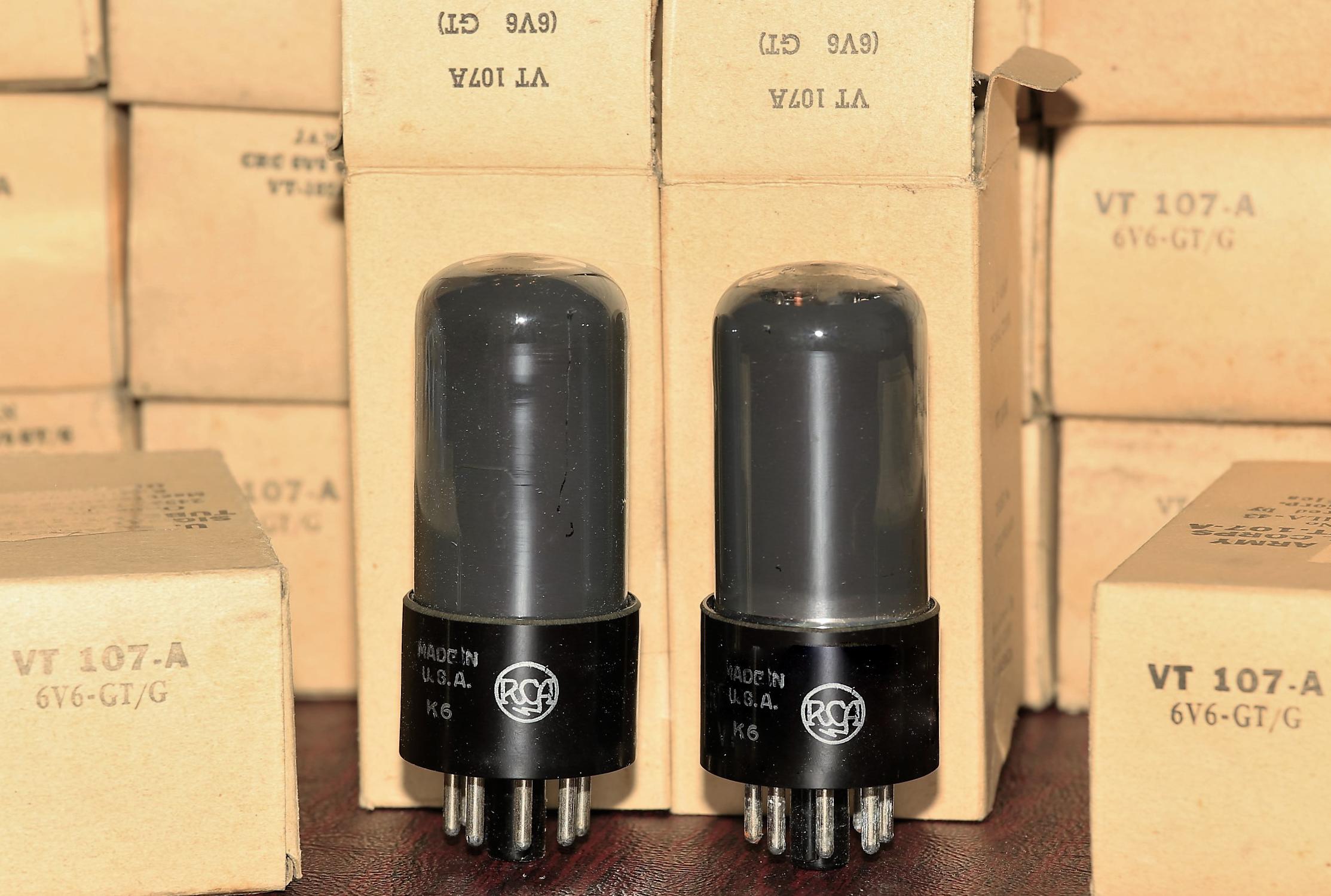 NOS RCA 6V6GT VT-107A Blackplate (Singles and Matched Pairs) | KCA